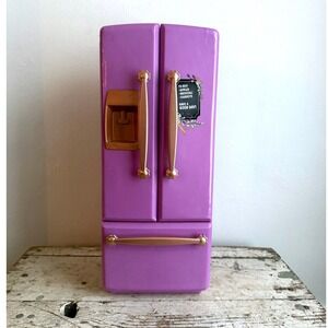 Our Generation Refrigerator 18 Inch Dolls Purple French Door Toy